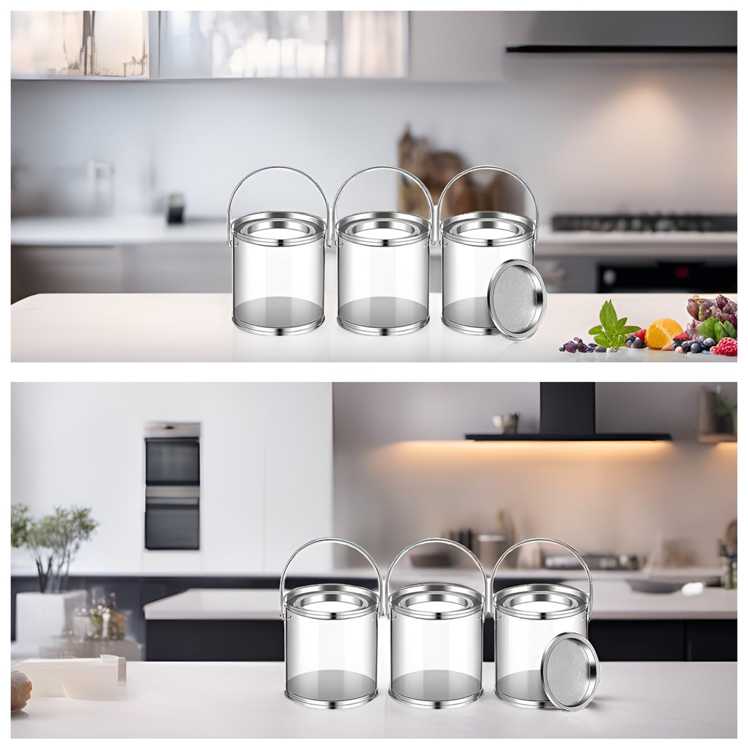 miniページ リメイク缶　２号缶　ハーフ　3点セット Amazon.co.jp: ミニクリアプラスチックペイント缶 金属蓋付き 3インチ